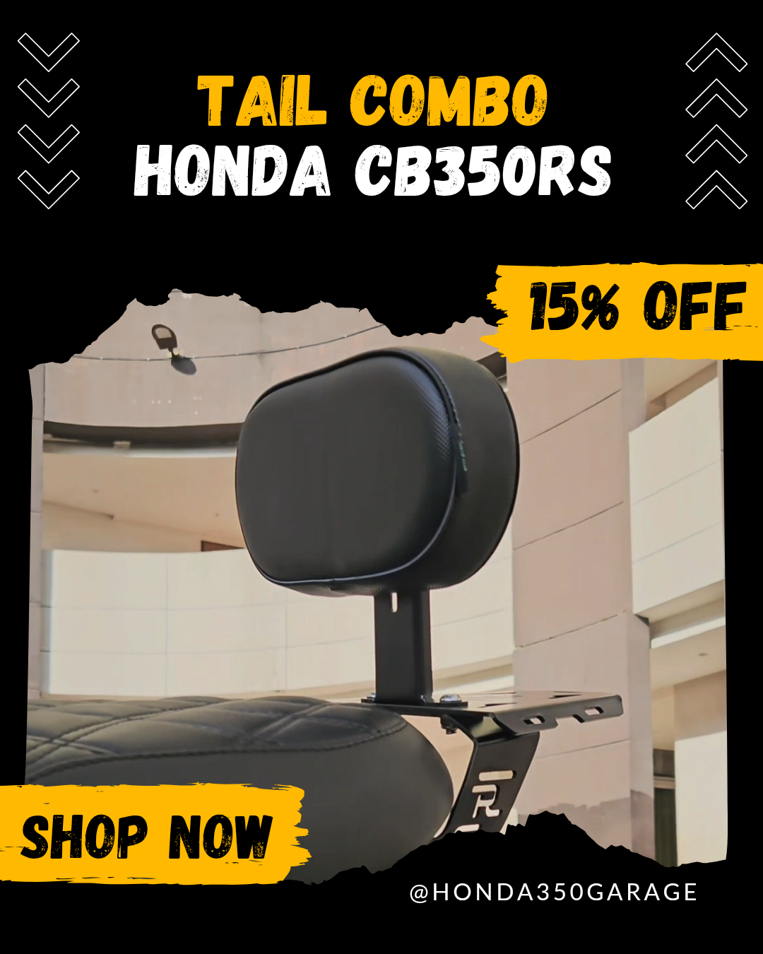 Tail combo - Honda CB350RS (Grabrail + Carrier plate + Back rest)