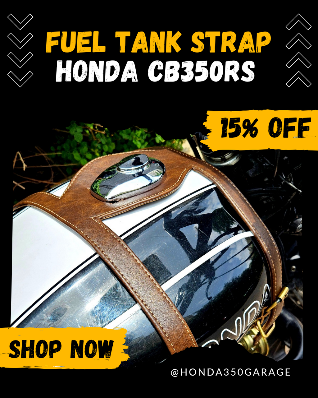 Premium Fuel tank strap for Honda CB350RS & Highness